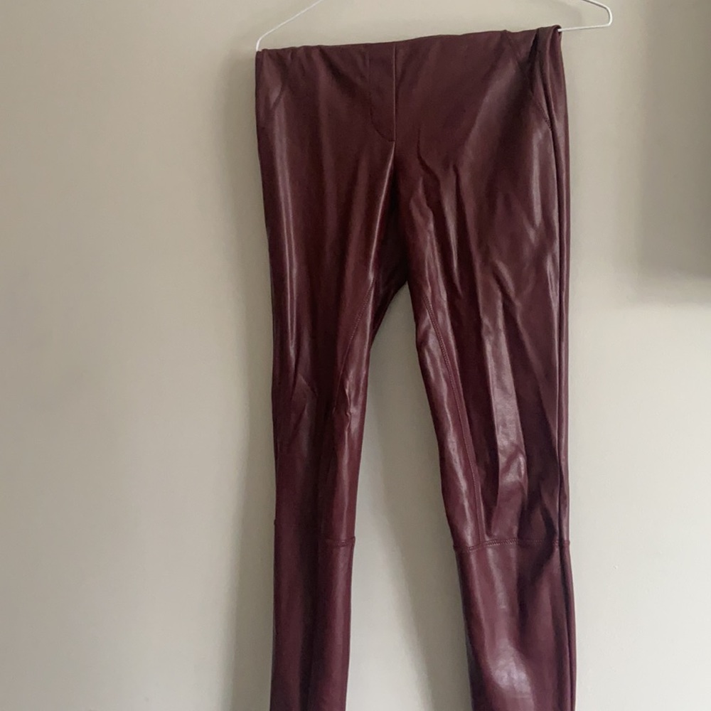 Wilfred Red Faux Leather Leggings S NWOT